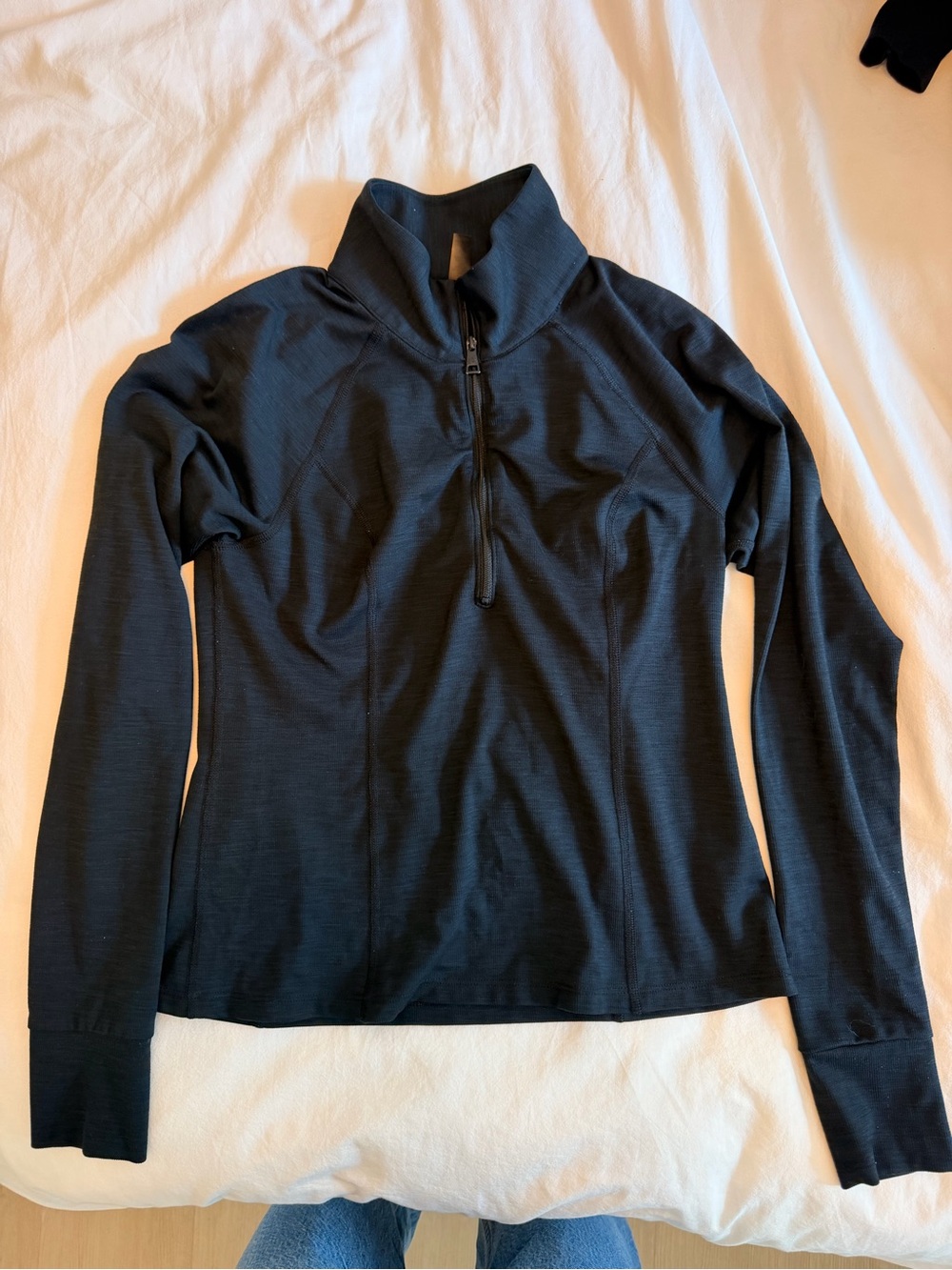 Beyond Yoga Black Quarter-Zip Long Sleeve Pullover